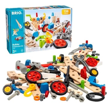 BRIO Builder 34587 Construction Set 136Piece STEM Toy with Wood and Plastic for Kids Enhances Creative Skills Safety Tested Age 3 and Up