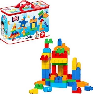 Mega Bloks MEGA BLOKS First Builders Toddler Blocks Toys Set Deluxe Building Bag with 150 Pieces and Storage Creative OpenEnded Play Red Ages 1 Years