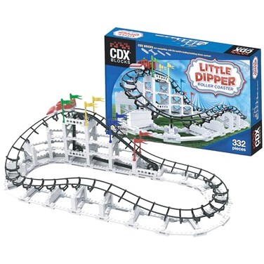 CDX Blocks Little Dipper 324 Pcs Building Brick Set Gravity Powered Roller Coaster Model Promotes STEM Learning