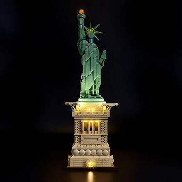 BRIKSMAX Led Lighting Kit for Architecture Statue of Liberty Compatible with Lego 21042 Building Blocks Model Not Include The Lego Set