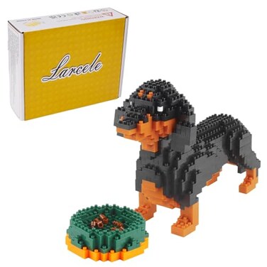 Larcele Micro Dachshund Dog Building Blocks Set Super Mini Pet Building Toy Bricks Kit 898 Pieces KLJM02 Dachshund