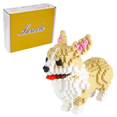 Larcele Micro Dog Building Blocks Pet Mini Building Toy Bricks950 Pieces KLJM02 Welsh Corgi