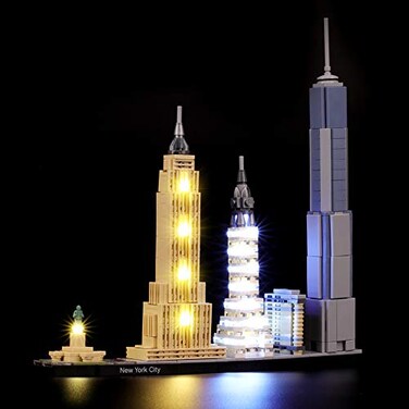 BRIKSMAX Led Lighting Kit for Architecture New York City Compatible with Lego 21028 Building Blocks Model Not Include The Lego Set