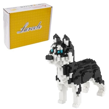 Larcele Micro Husky Dog Building Blocks Super Mini Pet Building Toy Bricks 950 Pieces KLJM02 Husky