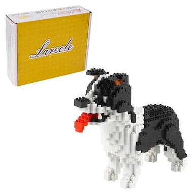 Larcele Micro Dog Building Blocks Set Pet Mini Building Toy Bricks Kit950 Pieces KLJM02 Border Collie