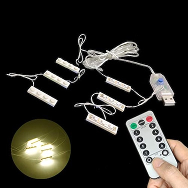 Bowerful 3 Packs X LED Down Lights USB Powered Brick Warm White LED Compatible with Lego Bricks or Major Brand