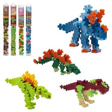 PLUS PLUS Dinosaur Playset Bundle 280 Mini Interlocking Building Block Pieces Animals Figures 3D Puzzle Fun Stem Toys for Kids