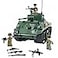 General Jim's General Jims WWII M4A1 Sherman Tank Brick Building Blocks Set 726 Pieces 129 Scale Rotating Turret Moving Tracks Compatible with Major Brands GJUSSH