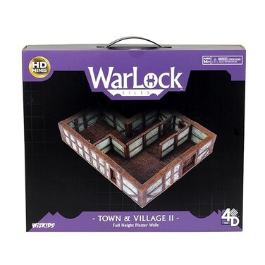 WizKids Warlock Tiles Base Set Town Village II Full Height Plaster Walls