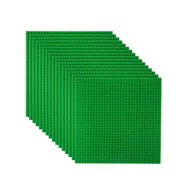 LVHERO Classic Baseplates Building Plates for Building Bricks 100 Compatible with All Major BrandsBaseplate 10 x 10 Pack of 16 Green
