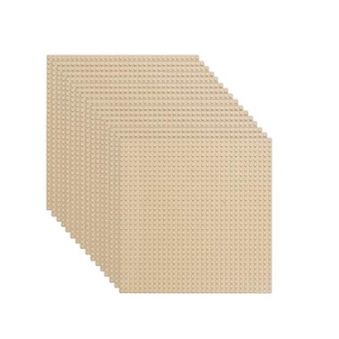 LVHERO Classic Baseplates Building Plates for Building Bricks 100 Compatible with All Major BrandsBaseplate 10 x 10 Pack of 16 Sand