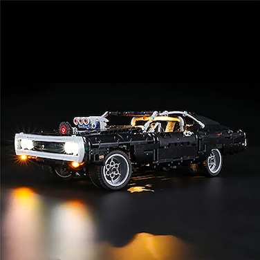GEAMENT LED Light Kit for Doms Dodge Charger Compatible with Lego Technic Fast Furious 42111 Race Car Model Model Set Not Included