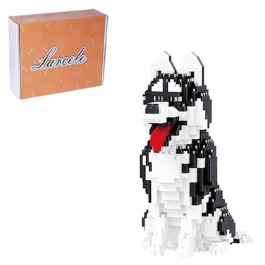 Larcele Mini Building Blocks Animal Set DIY Micro 3D Building Toy Bricks753 Pieces KLJM05Huskie
