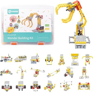 EF ELECFREAKS ELECFREAKS microbit 32 in 1 Wonder Sensor Kit Makecode Programmable Learning Kit with Building BricksSensorsWukong Expansion BoardWithout Microbit
