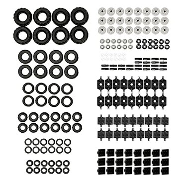 Barcaloo 144 Piece Wheels and Axles Sets Building Bricks Car Parts and Pieces Kit Car Building Set with Wheels Axles Windshields