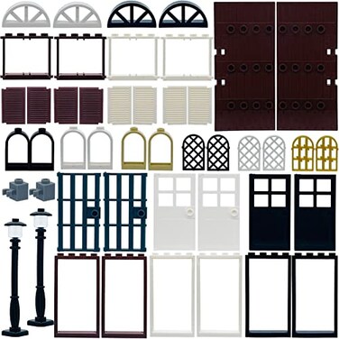 Miutrue Building Bricks Kit Glasses Windows and Doors Set Accessories Compatible for Generic Classic Bricks for Kids Boys Grils Building Kits fits with Major Brands