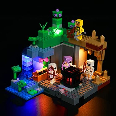 BrickBling Light Kit Compatible with Lego Minecraft The Skeleton Dungeon 21189 Minecraft Dungeon LED Lighting Compatible with Lego 21189 Lights Only Not Come with Model