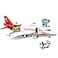General Jim's General Jims White and Red Passenger Airplane 720 Piece Modular Building Block Bricks Toy Playset with Control Tower Service Vehicle and Motorcycle for Teens and Adults