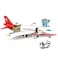 General Jim's General Jims White and Red Passenger Airplane 720 Piece Modular Building Block Bricks Toy Playset with Control Tower Service Vehicle and Motorcycle for Teens and Adults