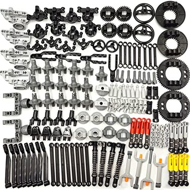 dspitwod MOC Technical Wheels Connectors Rack Gear Car Suspension Building Brick Accessories Pieces Sets STEM Learning Kits Engineering Toy Gift for Kids