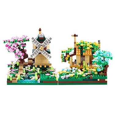 Kadablk Sakura Tree House Plant Micro Block Building SetFriendship Windmill Model Construction Set1200 PCS for Adults and Teens
