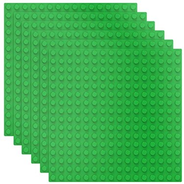 Homikidy 6 Pack Large Building Brick Baseboard in Green 10 x 10 Inch Baseplates Compatible with DUPLOMEGA Baseplate for DIY Play Table or Wall