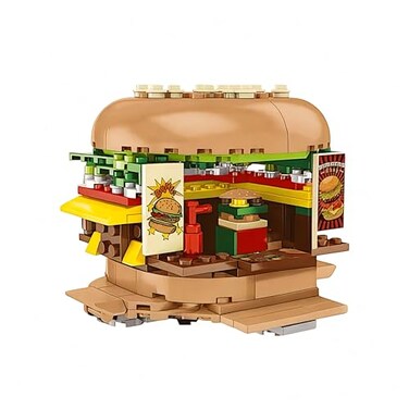General Jim's General Jims Burger Joint Restaurant 209 Piece Modular Building Blocks Brick Model Or Amusement Park Burger Stand Building Blocks Brick Playset