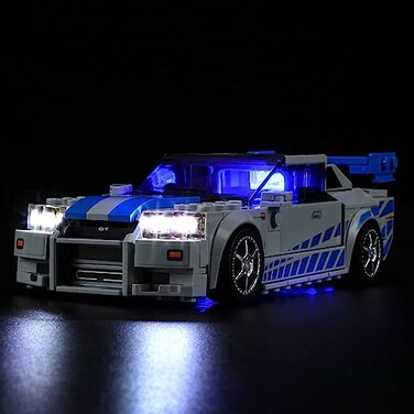 YEABRICKS LED Light for Lego76917 Speed Fast 2 Furious Nissan Skyline GTR Building Blocks Model Lego Set NOT Included