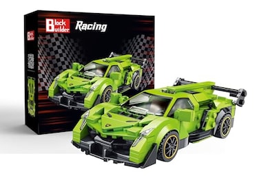 Block Builder Lambo Racing Car Building Block Set 348 Pieces Racing Car Building Blocks for Kids and Adults
