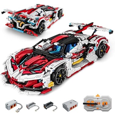 OWNONE 1 Super Car Building Kits with Easy Drifting Wheels Remote Control Function Electric GullWing Doors Collectible 110 Scale Model Technique Car Building Blocks Set for Adults 2277 PCS