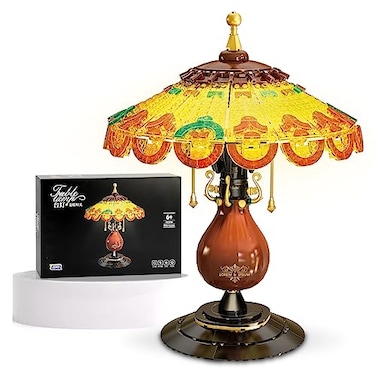 NEWABWN RetroStyle Table Lamp Toy Building Set Home Dcor Accessory for Adults Gift for Valentines Day for Her Him 804 Pieces Mini Building Blocks