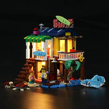 GEAMENT LED Light Kit Compatible with Lego Surfer Beach House Lighting Set for Creator 31118 Building Model Model Set Not Included