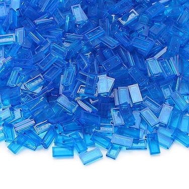 Feleph Transparent Dark Blue 12 Tile 700 Parts and Pieces Flat MOC Bricks Bulk Building Blocks for Smooth Surface Wall Floor Toy Accessories Compatible with Major Brands