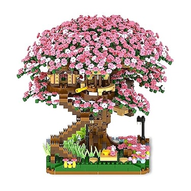 NEWABWN Cherry Blossom Bonsai Tree Mini Micro Building Set Japanese Sakura Tree House Model Sets for Adults Flowers House Mini Bricks Building Kit Creative Gift Toys for Teens 14 2138PCS