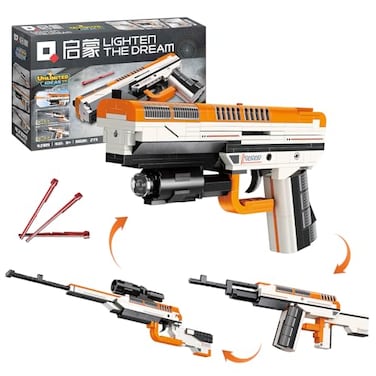 YPYFC Gun Building Block 3in1 Model Kit Building Blocks Gun DIY Can Launch 272 Pcs Simulation Blaster Building Blocks Military Weapon Building Set for 8 Years Kids Compatible with Lego Technic