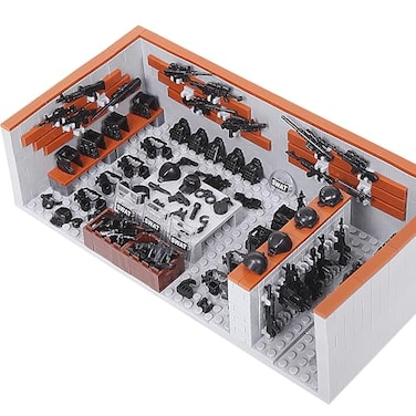 FANLANTEE Military Base Army Base Building Blocks Sets WW2 Battle Brick Armory Swat Team Weapons Pack Toys Compatible with Major Brands Bricks568 Pcs