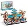 JXRLMB Chinese Classical Suzhou Gardens Micro Building Blocks Sets with Sakura Cherry Tree Challenging Construction Set for Adults Home and Office Decoration Gift for Age of 14 2350 pcs