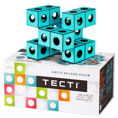 TECTI Kinetic Building System Cubes with Seismic Moves Consists of 3Dimensional Interconnected Cubes Build Over 50 Dynamic Structures by Fun in Motion Toys