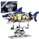 QLT QIAOLETONG Ideas Mechanical Shark Building Set with Display Stand and Light Marine Animal with Linkage Function for Adults Ocean Mechanical Enthusiasts Compatible with Legos