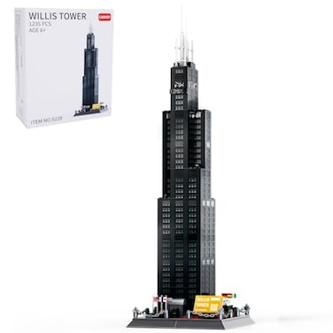 CAXIMSY Willis Tower Chicago Architecture Model Building Blocks Sets The Office Landmarks Skyline Set Toys Collection for Kids Adults 1241Pcs