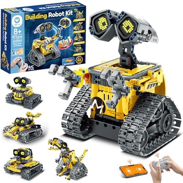 Sillbird Robot Building Kit with Remote Control for Boys Ages 814 STEM Coding Robotics Technic Toy Birthday Creative Gifts for Kids Buildable 5in1 Models with 473 Pieces