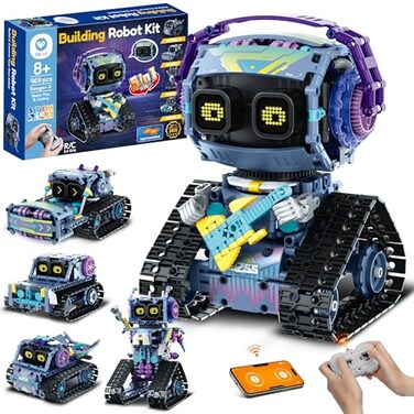 Sillbird Robot Building Kit with Remote Control STEM Gifts for Kids Boys Ages 812 Coding Robotic Creative Toys for Birthday Build 5in1 Model with 469 Pieces
