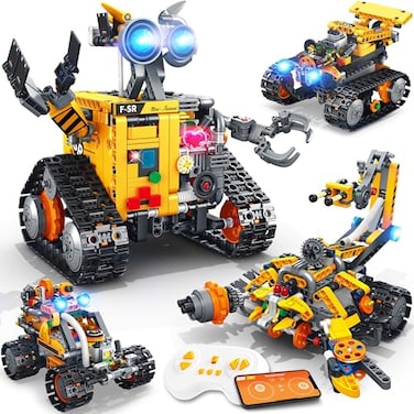Demkia Robot Building Kit for Kids and Adults 4in1 Rechargeable RC Robotics Kit with Remote App Control STEM Coding Toys Science Projects Birthday Gifts for Boys Ages 812 588 Pcs