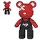 VIIOVOIIV Red Teddy Blocks Bear Micro Building Blocks Set4500Pieces Christmas Graffiti Bear Building Blocks Creative Gift Home Office Decor for Kids Adults 8