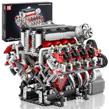 Mould King V8 Engine Toys Building Sets Model Engine Kit for Adults Engine MOC Scale Model with Motor 10130 STEM DIY Building Kits that Works Set for Aged 14 2718 Pieces