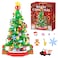Flyart Christmas Tree Building Blocks Toy Building Sets with LED Light Christmas Tree Building Bricks with Christmas Train Stocking Snowflake Xmas Gifts for Kids Adults Teens