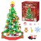 Flyart Christmas Tree Building Blocks Toy Building Sets with LED Light Christmas Tree Building Bricks with Christmas Train Stocking Snowflake Xmas Gifts for Kids Adults Teens