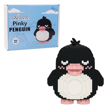 Larcele Micro Building Blocks Animal Set DIY Mini 3D Building Toy Bricks1499 Pieces KLJM07 Pinky Penguin