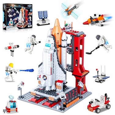 Amoyasite Space Exploration Shuttle Toys for 6 7 8 9 10 11 12 Year Old Kids Girls Boys 12in1 STEM Projects Rocket Building Toy Kit with 3 Astronauts Airplane Rocket Set Gift idea for Ages 6 885 Pcs