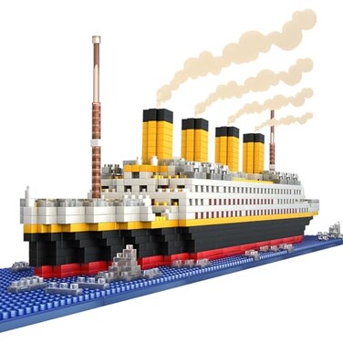 Emeetlinn Titanic Ship Model Building Blocks Set 1860pcs Micro Mini Blocks for Ages 14 Advanced DIY Display Model for Adults Teens